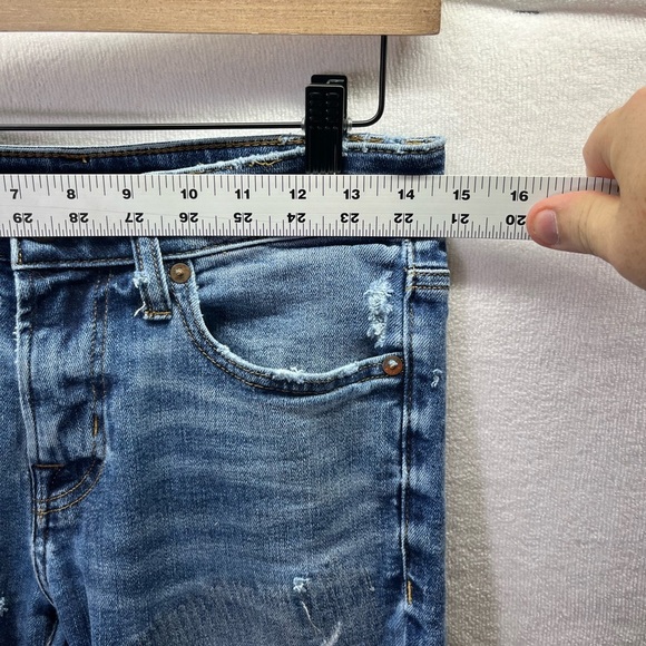 American Eagle Next Level Airflex Distressed Skinny Jeans Mens 29/30 Blue 2299 - Picture 5 of 11